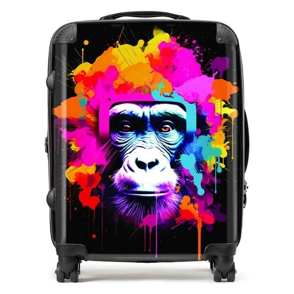 Warren Reed Multi Coloured Monkey Face Suitcase