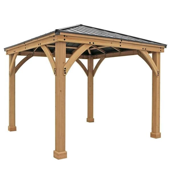 Yardistry Wooden Gazebo 12ft x 12ft (3.7m x 3.7m), Meridian Series 3.7m x 3.7m Wooden Gazebo 11