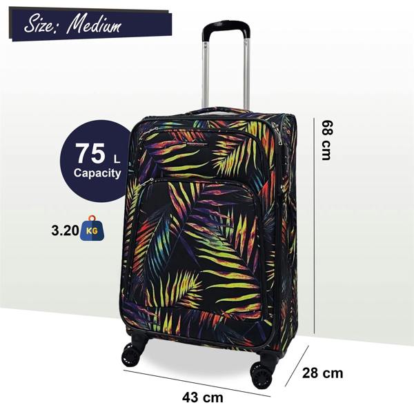 Eagle Luggage Lightweight Print Suitcases 8 Wheel Luggage Travel Soft Bags Set