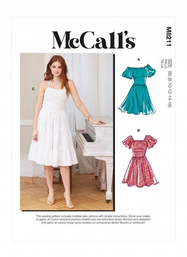 McCalls 8211 Paper Sewing Pattern – Women's Dress, Easy