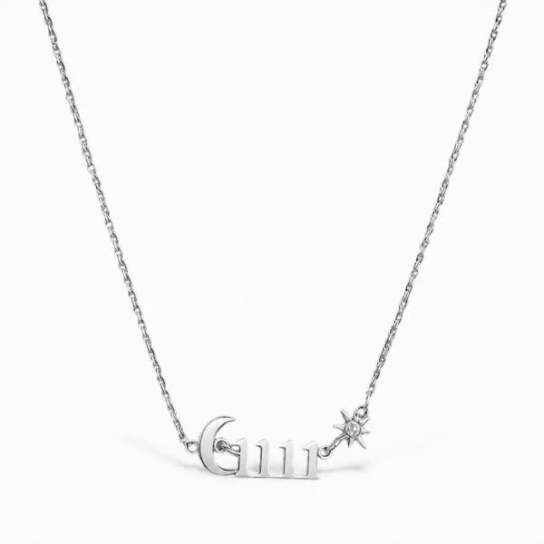 Luxe Tones Angel Luxe White Gold Plated 1111 Manifest Necklace