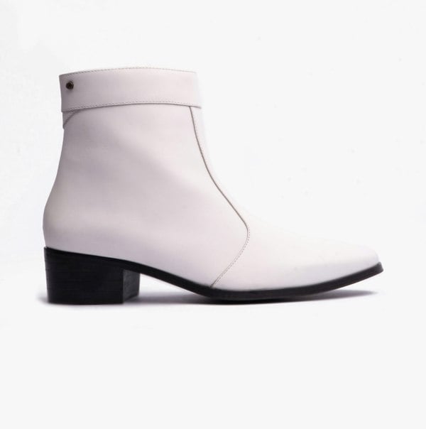 Club Cubano  CAESAR Mens Cuban Heel Boots White