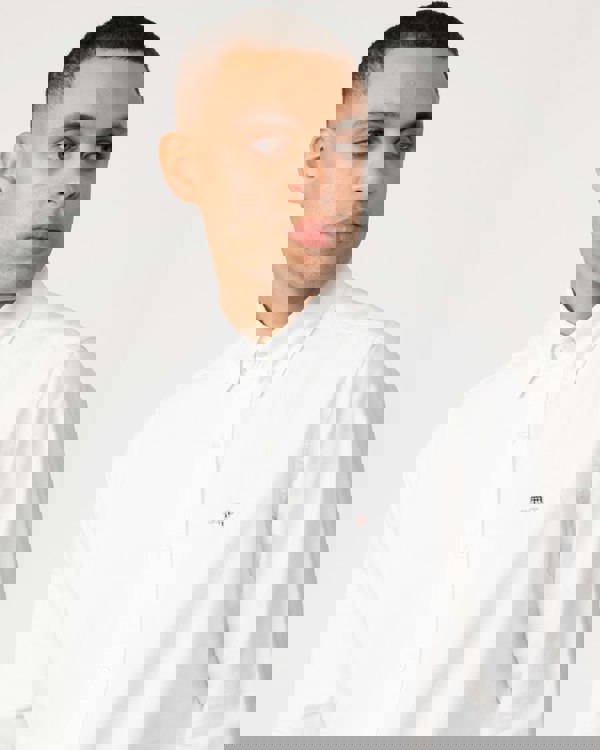 GANT Mens Slim Fit Long Sleeve Oxford Shirt - 110 White