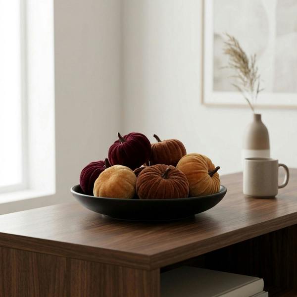 Garden Greatness Luxurious Decorative Velvet Pumpkins