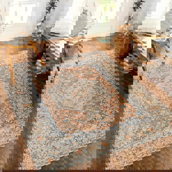 Livabliss Lillian-Washable Orange Brown Traditional Vintage Boho Rug