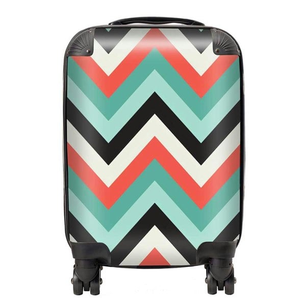 Warren Reed Geometric Colored Chevron Pattern Suitcase