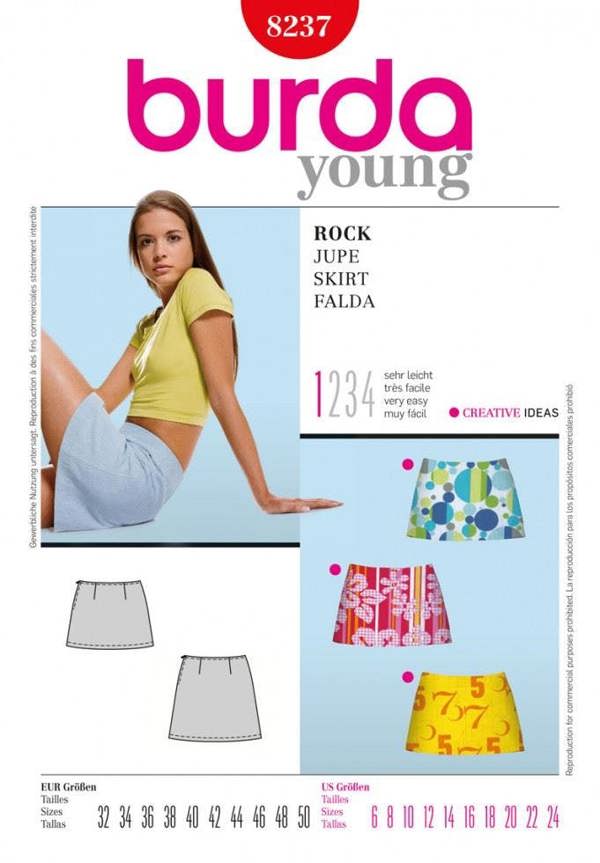 Burda Sewing Pattern 8237 Skirts For Women, Sizes: 6-24 - Easy