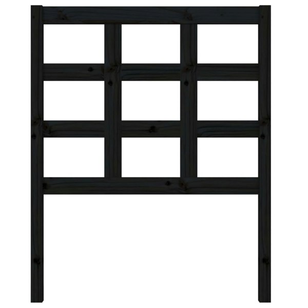 Berkfield Bed Headboard Black 80.5x4x100 cm Solid Wood Pine