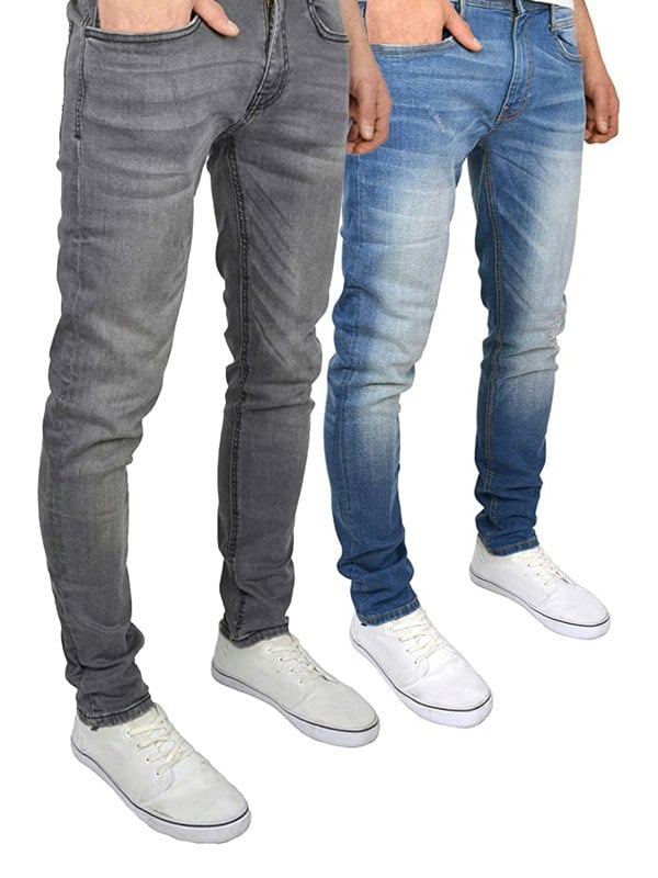 Duck and Cover Tranfold Slim Fit Jeans Twin Pack Grey/Stone Wash