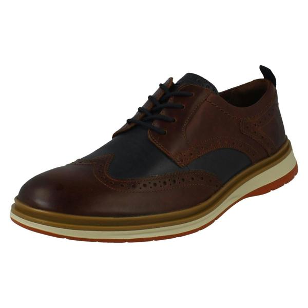 Clarks Mens Clarks Two-Tone Brogue Shoes Chantry Wing