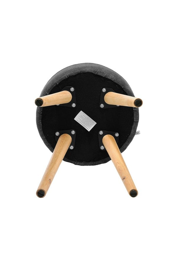 Living and Home Corduroy Round Footstool Dressing Stool