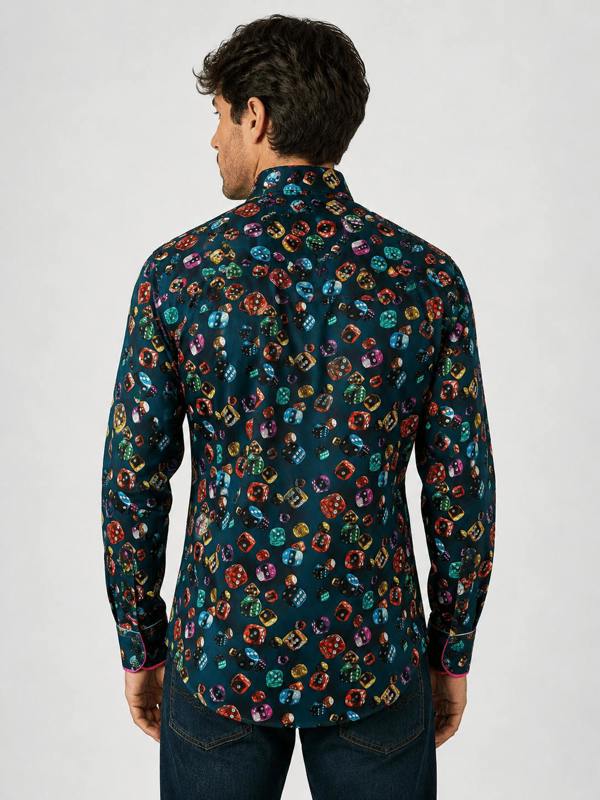 CL26120 Navy Dice - Claudio Lugli Shirts