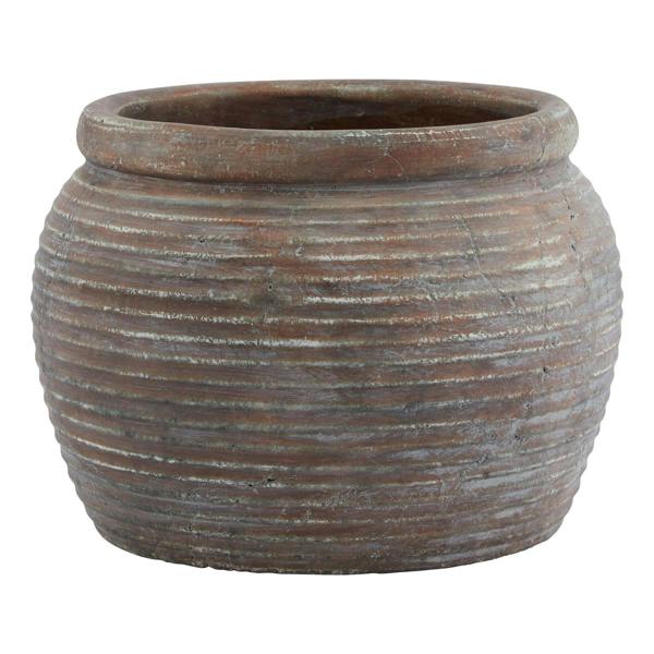 Hill Interiors Siena Rounded Rim Plant Pot - Brown - 