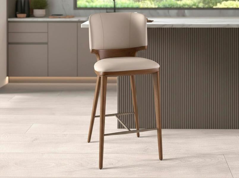 Angel Cerdá Cream Leatherette Stool 4208