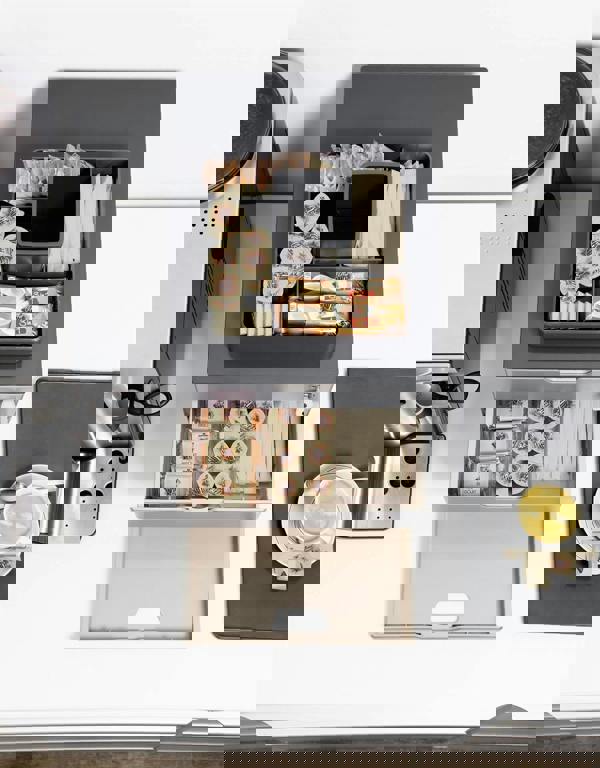 Durable COFFEE POINT Modular 4 Drawer Organiser Lockable Storage Box | Grey