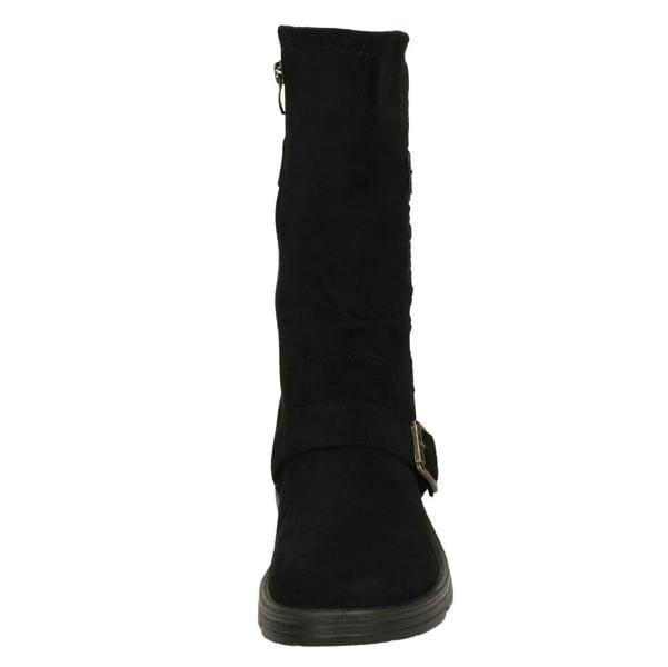 Spot On Ladies Spot On Buckle Detail Wide Fit Mid-Calf Boots F4452