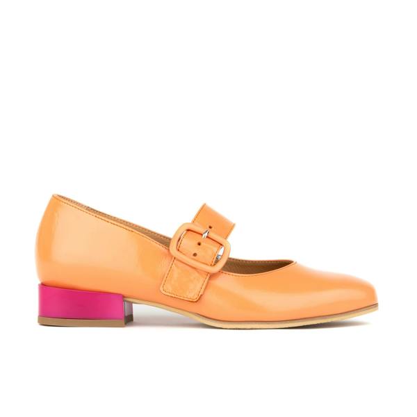 Embassy London Bliss - Coral & Rose - Women's block heel square toe patent leather Mary-Jane