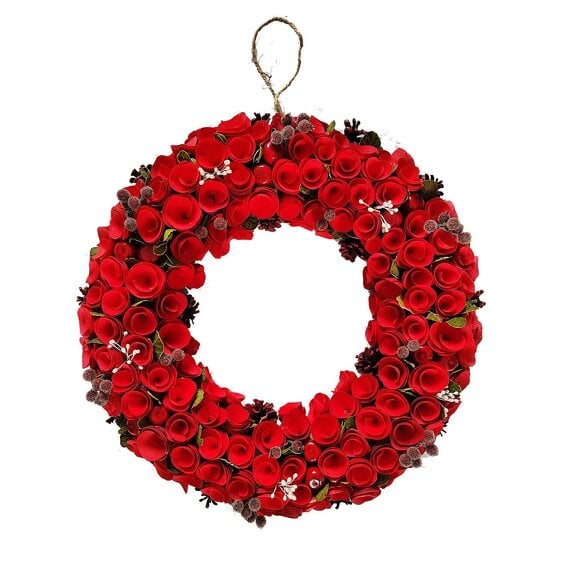 Neo Luxury 50cm Extra Large Red Rose Wreath