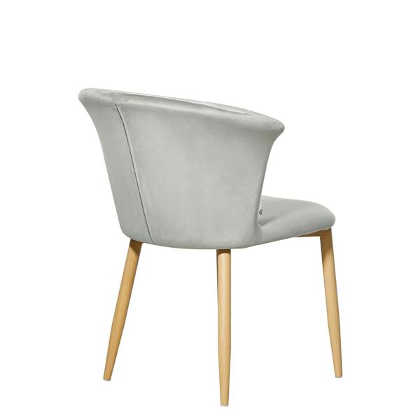 Life Interiors Set of 2 Elsa Velvet Dining Chairs - Curved Back Design with Wooden Legs & Comfortable Padded Seating, Modern Accent Chairs