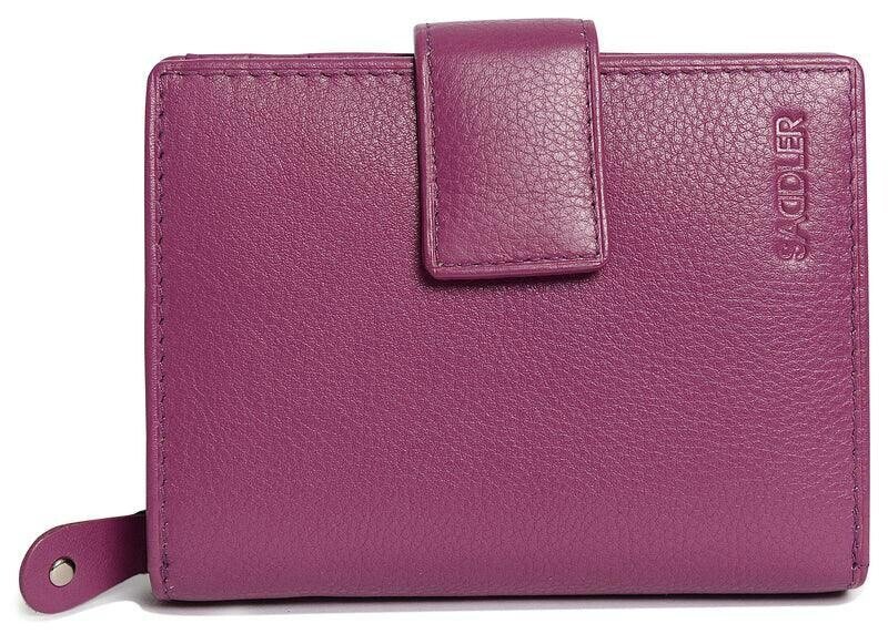 SADDLER EMILY Handmade Leather Mid-Size Wallet – RFID Protected | 10 Card Slots, Secure Tab Closure & Zipped Coin Pocket | Gift Boxed