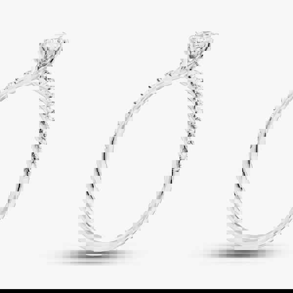 1888 Collection 9ct White Gold 0.48ct Brilliant Cut Diamond Twist Solitaire Shoulder Set Ring RSP01-9W-0.33-H-SI2