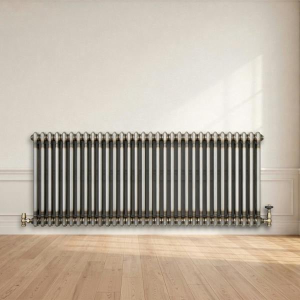 Monstershop Traditional 2 Column Radiator - 600 x 1460mm - Raw Metal