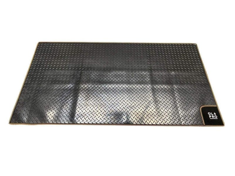 Awning Tunnel Mat 1500mm x 800mm Black Rubber with Orange Edge Trim OLPRO