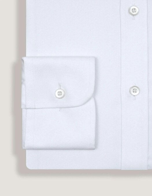 Men's White Self Textured Formal Shirt