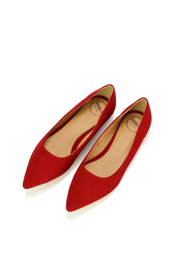 XY LONDON Pointed Toe Low Heel Bridal Ballerina Pump Shoes
