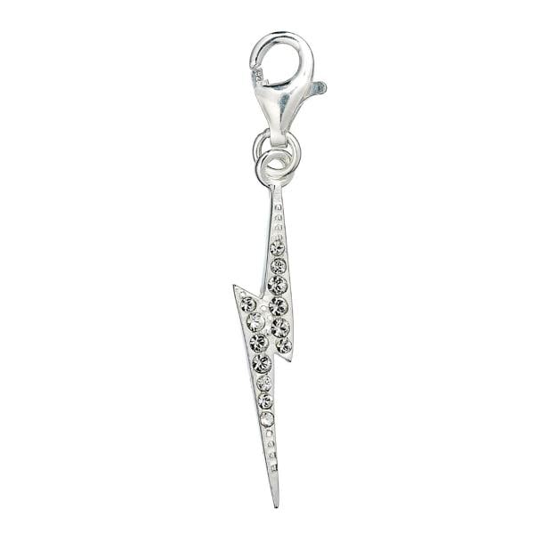 Harry Potter sterling silver Lightning bolt clip on charm with crystal Elements