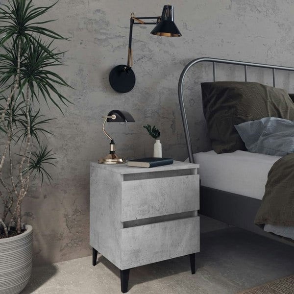 Berkfield Bed Cabinets 2 pcs Concrete Grey 40x35x50 cm Engineered Wood