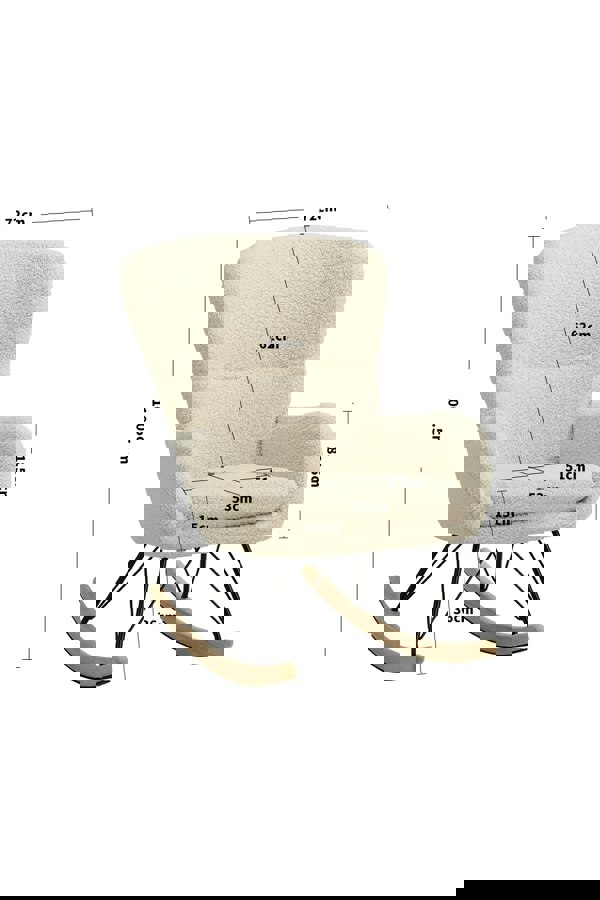 Living and Home Modern Faux Wool Rocking Chair