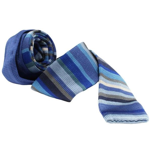 Paul Smith narrow silk knitted tie in a signature stripe pattern