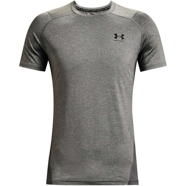 Under Armour Mens HeatGear Mesh Panel Fitted T-Shirt - Carbon Heather - 