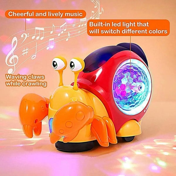 Dragodirect Interactive Musical Light-Up Crawling Crab Toy Automatic Hermit Crab