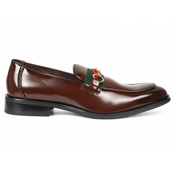 Dolcetto Men's Patent Vegan Leather Slip-On Horsebit Loafers