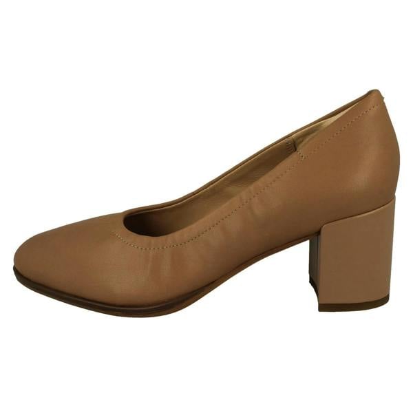 Clarks Ladies Clarks Slip On Block Heeled Court Shoes Freva55 Court