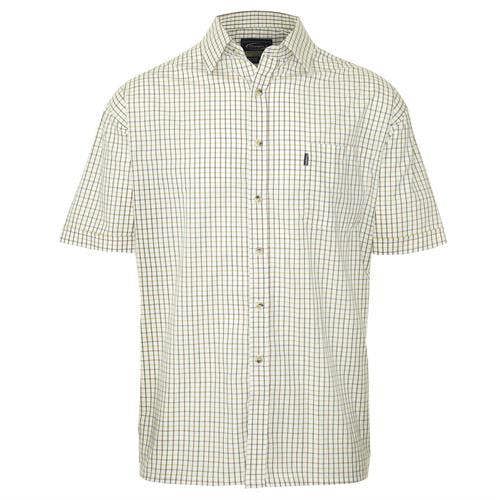 Champion Tattersall short sleeve shirt in green check made from breathable cotton blend fabric