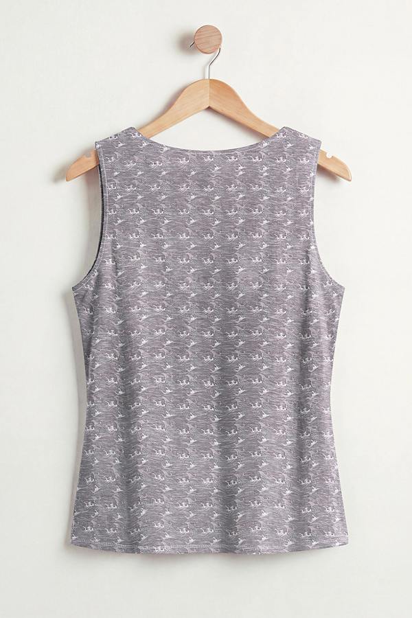 ENORSIA Wave-Printed Basic Scope Neck Vest