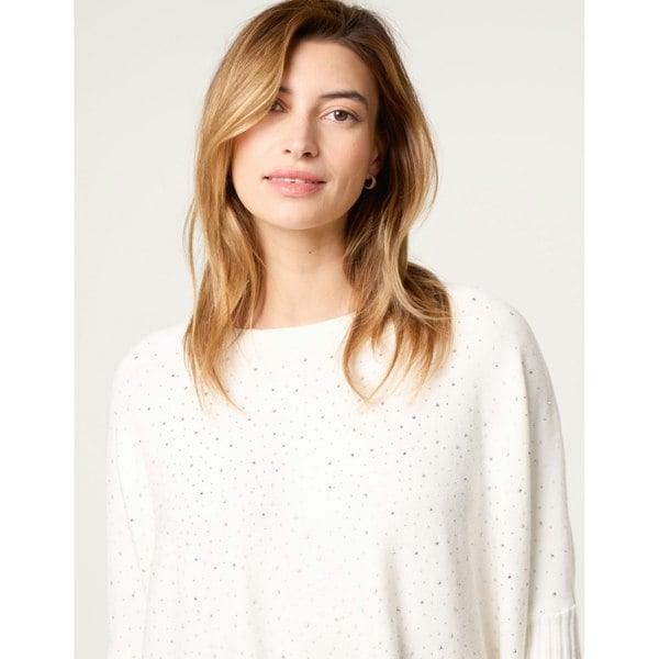 Blue Vanilla Scattered Embellished Knit Jumper