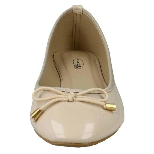 Spot On Ladies Spot On Patent Ballerina Shoes