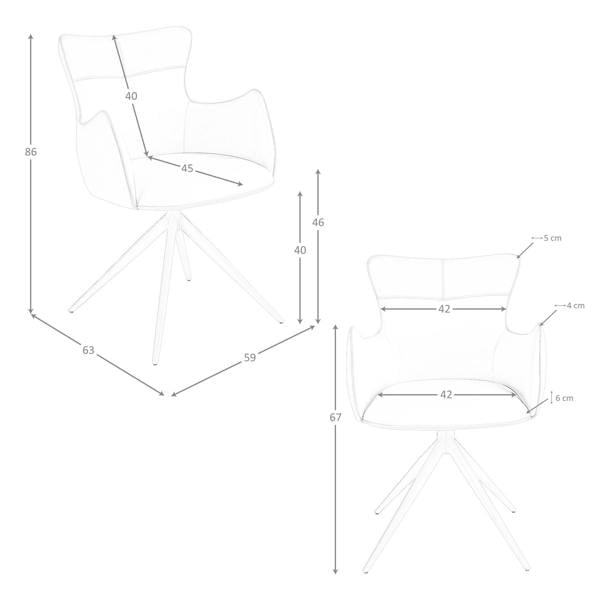 Angel Cerdá Swivel Chair in Off-white and Greige Leatherette 4203