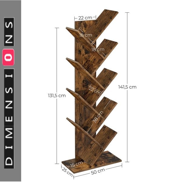 Modcraft 8-Tier Tree Bookshelf Free-standing
