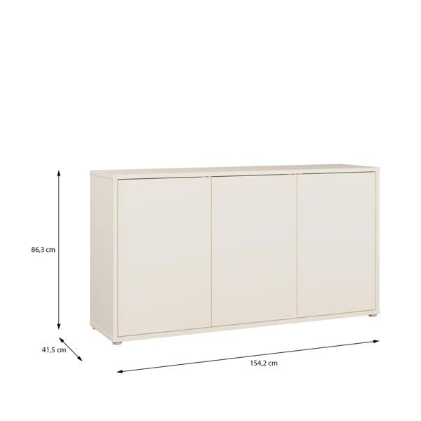 Furniture To Go Alice Springs 3 Door Sideboard with Push-to-Open Doors and Drawer in Sand