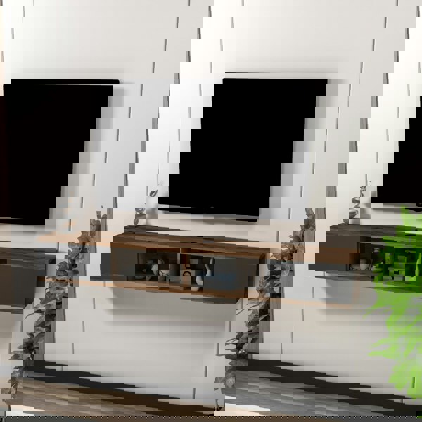 Destina Home Floating TV Stand with Shelves and Cabinets Colin