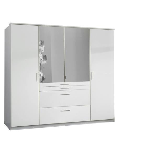 Aachen - White  4 Door Wardrobe
