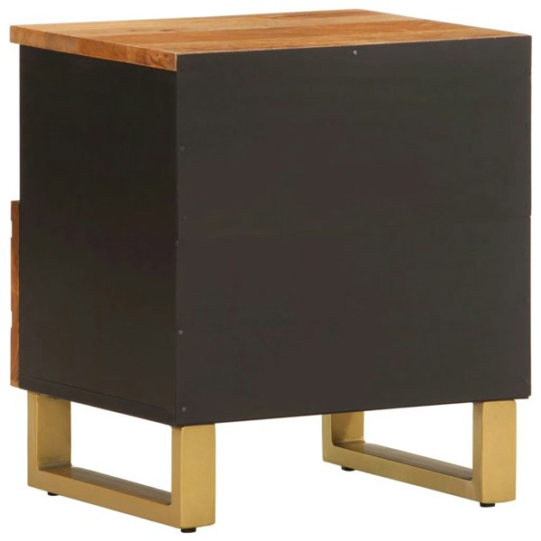 Berkfield Bedside Cabinets 2 pcs Brown and Black Solid Wood Mango