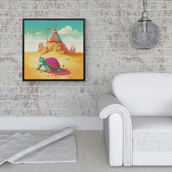 Warren Reed Turtle On A Beach Holiday Framed Canvas