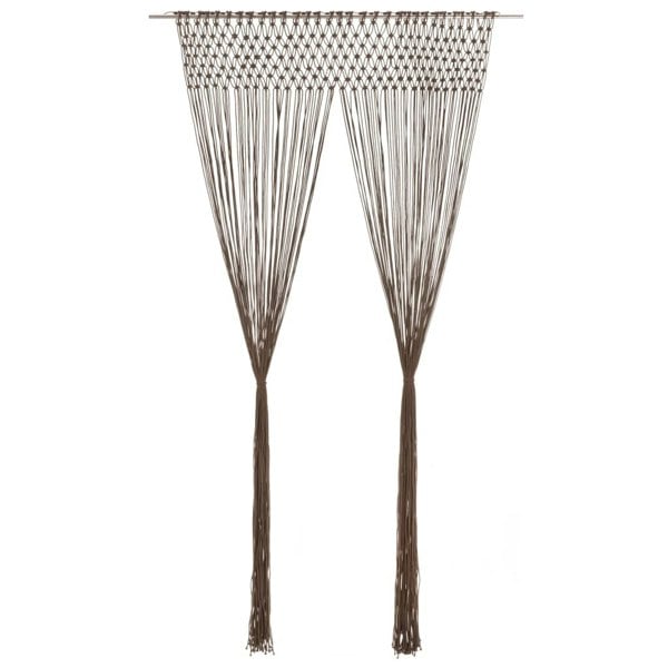 Berkfield Macrame Curtain Taupe 140x240 cm Cotton