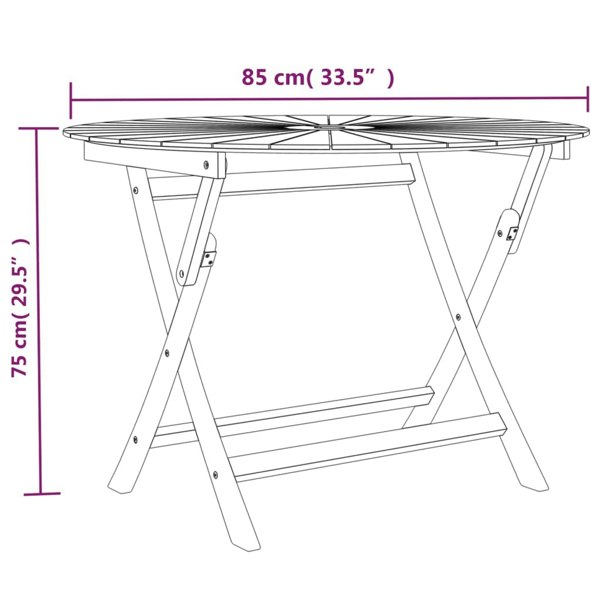 Berkfield Folding Garden Table �_�”�_ 85x75 cm Solid Wood Teak